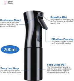 Merkloos Sibel Extreme Mist Verstuiver 160ml Zwart En Wit| Professional Hairdressing Plastic Fine Mist Spray Bottle - 2 Stucks -Tuingereedschap 1106x1200 3