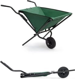 Relaxdays Kruiwagen Opvouwbaar - Inklapbare Tuinwagen - Vouwkruiwagen - Groen - 50 L -Tuingereedschap 1133x1200