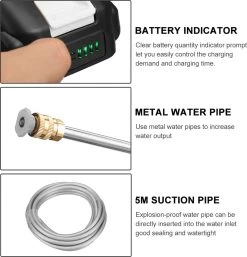 Merkloos Elektrische Accu-Hogedrukreiniger - 1.2mpa - Multifunctioneel Mondstuk - Draagbaar Oplaadbaar Snoerloos - Reinigingsspuitpistool - Met Rijke Accessoires - Voor Auto, Tuin, Terras, Raam - Zwart 20 Merkloos Elektrische Accu-Hogedrukreiniger - 1.2mpa - Multifunctioneel Mondstuk - Draagbaar Oplaadbaar Snoerloos - Reinigingsspuitpistool - Met Rijke Accessoires - Voor Auto, Tuin, Terras, Raam - Zwart -Tuingereedschap 1152x1200