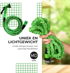 Uitrekbare Tuinslang Tot 15 Meter Van MD-goods ® - Tuinsproeier - Tuin Besproeien - Waterslang - Sproeikop - Groen - Flexibel Elastisch -Tuingereedschap 1154x1200 4