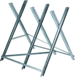 Einhell-kettingzaagstandaard (max. 150 Kg - Verzinkte Metalen Hoekprofielen - Extra Dwarsbalken - Tanden Voorkomen Verdraaiing Van Het Hout - 3 Werkhoogtes - Inklapbaar)