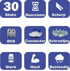 Mesjes Voor Gardena Robotmaaier - Husqvarna Automower - 30st - RVS Coated - Plastic Box + CONNECTOR -Tuingereedschap 1180x1200