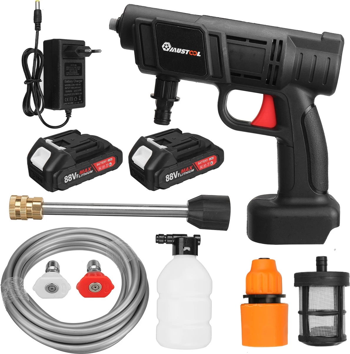 Merkloos Elektrische Accu-Hogedrukreiniger - 1.2mpa - Multifunctioneel Mondstuk - Draagbaar Oplaadbaar Snoerloos - Reinigingsspuitpistool - Met Rijke Accessoires - Voor Auto, Tuin, Terras, Raam - Zwart 7 Merkloos Elektrische Accu-Hogedrukreiniger - 1.2mpa - Multifunctioneel Mondstuk - Draagbaar Oplaadbaar Snoerloos - Reinigingsspuitpistool - Met Rijke Accessoires - Voor Auto, Tuin, Terras, Raam - Zwart - Afbeelding 7