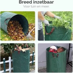 Goliving Tuinafvalzak - Set Van 2- Tuinafvalzakken Opvouwbaar - Tuinzak - Tuinafvalemmer - 2x 280 Liter - Groen -Tuingereedschap 1189x1200