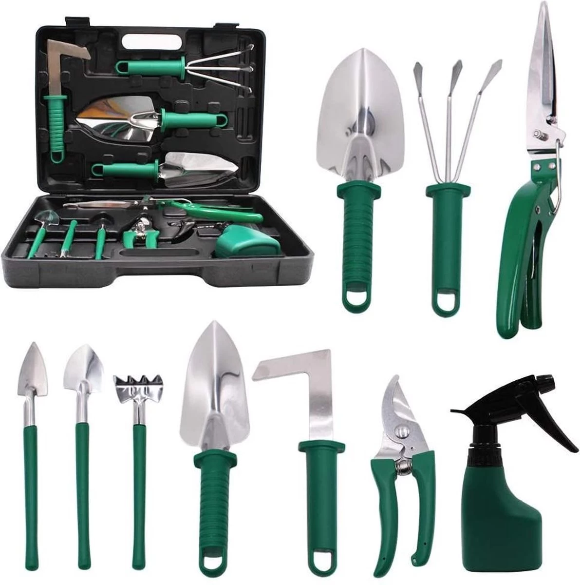 Tuingereedschap Set Tuinierset 10 Delig - Snoeischaar Tuinschaar Bloemenschaar Tuinschepje Plantenspuit Handhark 4 Tuingereedschap Set Tuinierset 10 Delig - Snoeischaar Tuinschaar Bloemenschaar Tuinschepje Plantenspuit Handhark - Afbeelding 4