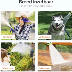 Goliving Tuinslang Flexibel - 30 Meter - Uitrekbare Tuinslang Sproeier - Tuinsproeier - Zwart - Acht Standen - Met Opbergtas -Tuingereedschap 1195x1200 9