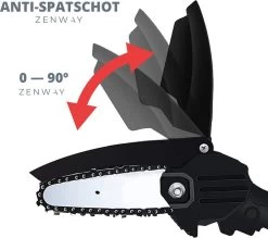Zenway - Mini Kettingzaag - Snoeizaag - Kettingzaag - Kettingzaag Elektrisch Met 1 Accu- Inclusief Koffer - 1 Extra Accu - Zwart -Tuingereedschap 1200x1064 1