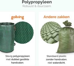 Goliving Tuinafvalzak - Set Van 2- Tuinafvalzakken Opvouwbaar - Tuinzak - Tuinafvalemmer - 2x 280 Liter - Groen -Tuingereedschap 1200x1068 1