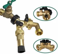 Y Stuk Kraan Splitter – Aanvoer Y Stuk Voor Wasmachine - Waterverdeler - Buitenkraan - Waterverdeler 2 Weg – Messing - -Tuingereedschap 1200x1115 2
