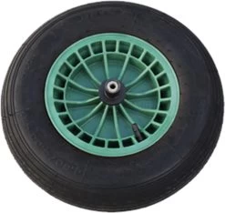 FORT 2PLy Kruiwagenwiel 400x100mm, Kunststof Velg, Kleur Groen, Luchtband -Tuingereedschap 1200x1138