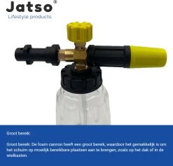 Jatso® Foam Cannon - Snow Foam - Foam Gun - Schuimlans - Foam Gun Auto - Foam Lance - Schuimsproeier - Snow Foam Cannon - Past Op Karcher K1 T/m K7 - Messing - Afneembaar Pistool 8 Jatso® Foam Cannon - Snow Foam - Foam Gun - Schuimlans - Foam Gun Auto - Foam Lance - Schuimsproeier - Snow Foam Cannon - Past Op Karcher K1 T/m K7 - Messing - Afneembaar Pistool -Tuingereedschap 1200x1153 2