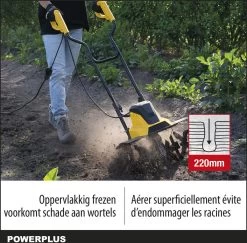 Powerplus POWXG72010 Tuinfrees - 1500W - Werkbreedte 450mm - Werkdiepte Max. 220mm - Incl. 6 Messen En Wielen -Tuingereedschap 1200x1179 8