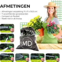 Uitrekbare Tuinslang Tot 15 Meter Van MD-goods ® - Tuinsproeier - Tuin Besproeien - Waterslang - Sproeikop - Groen - Flexibel Elastisch -Tuingereedschap 1200x1191 8