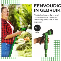 Uitrekbare Tuinslang Tot 15 Meter Van MD-goods ® - Tuinsproeier - Tuin Besproeien - Waterslang - Sproeikop - Groen - Flexibel Elastisch -Tuingereedschap 1200x1196 8