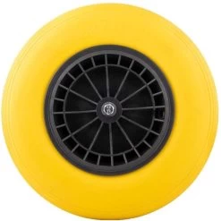 Merkloos Anti Lek Kruiwagenwiel 4.80/4.00-8 | Met As | Geel -Tuingereedschap 1200x1198
