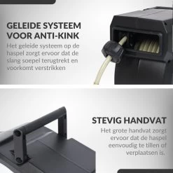 Buxibo - Wandslangenbox 20 Meter + 2 Meter - Tuinslang Met Haspel - 9 Sproei Standen - Slangenhouder 180° Draaibaar - Tuinslanghaspel Zwart+ Gratis Sproeier - Zwart -Tuingereedschap 1200x1200 1074