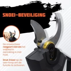 Reichlër® Elektrische Snoeischaar - 40 Mm Snijdiameter - 2x Accu - Anti-cut Functie - Heggenschaar - Takkenschaar - Zwart -Tuingereedschap 1200x1200 12