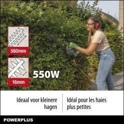 Powerplus POWEG40100 Elektrische Heggenschaar - 550W - Snoeien En Knippen - Zwaardlengte 560mm - Mesafstand 16mm - Haagschaar Voor Tuinonderhoud -Tuingereedschap 1200x1200 161