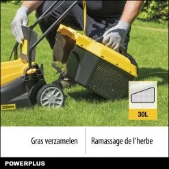Powerplus POWXG6212T Elektrische Grasmaaier - Grasmachine Voor Kleine En Middelgrote Tuin - 1300W - Maaibreedte 320mm - Verstelbare Maaihoogte - 30L Opvangbak - Incl. Grastrimmer 250W -Tuingereedschap 1200x1200 331