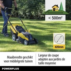 Powerplus POWXG6281 Elektrische Grasmaaier - Grasmachine Voor Middelgrote En Grote Tuin - 2000W - Maaibreedte 420mm - Verstelbare Maaihoogte - Mulching Functie - Incl. 40L Opvangbak -Tuingereedschap 1200x1200 363