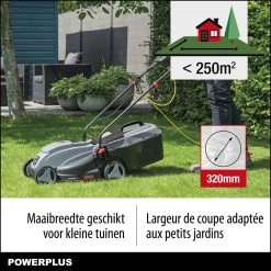 Powerplus POWEG63703 Elektrische Grasmaaier - Grasmachine Voor Kleine Tuin - 1000 W - 32cm Maaibreedte - 30L Opvangbak - Verstelbare Maaihoogte -Tuingereedschap 1200x1200 368