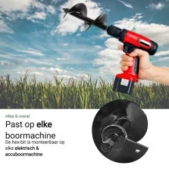 MaatWorkz - Grondboor - 25 CM - Boormachine - Bollenplanter - Moestuin - Palenboor - Boor - Tuin -Tuingereedschap 1200x1200 485