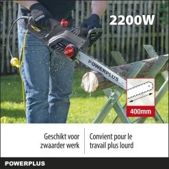 Powerplus POWEG10110 Elektrische Kettingzaag - 2200W - Zwaardlengte 400mm - Automatische Kettingsmering - Incl. 1x Ketting En 1x Zwaard -Tuingereedschap 1200x1200 596