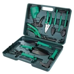 Merkloos 10-Delige Tuingereedschap Set Inclusief Opbergkoffer - Tuinierset - Tuinsetje - Gereedschap Voor Tuin - Tuinschaar - Tuinschepje - Bloemenschaar - Voegenkrabber - Plantenspuit - Grasschaar - Bloemenschep - Tuinhark -Tuingereedschap 1200x1200 817