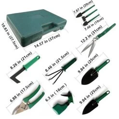 Merkloos 10-Delige Tuingereedschap Set Inclusief Opbergkoffer - Tuinierset - Tuinsetje - Gereedschap Voor Tuin - Tuinschaar - Tuinschepje - Bloemenschaar - Voegenkrabber - Plantenspuit - Grasschaar - Bloemenschep - Tuinhark -Tuingereedschap 1200x1200 820