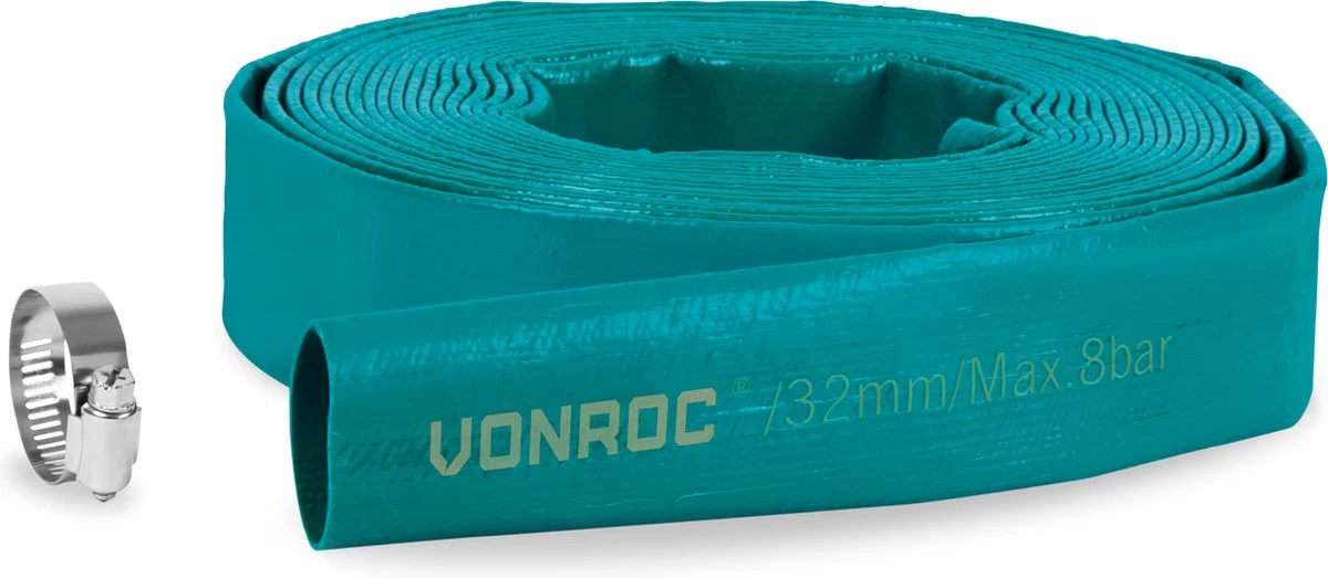 VONROC Dompelpomp Afvoerslang - Persslang - Plat – Universeel - 10m X 32mm 1 VONROC Dompelpomp Afvoerslang - Persslang - Plat – Universeel - 10m X 32mm
