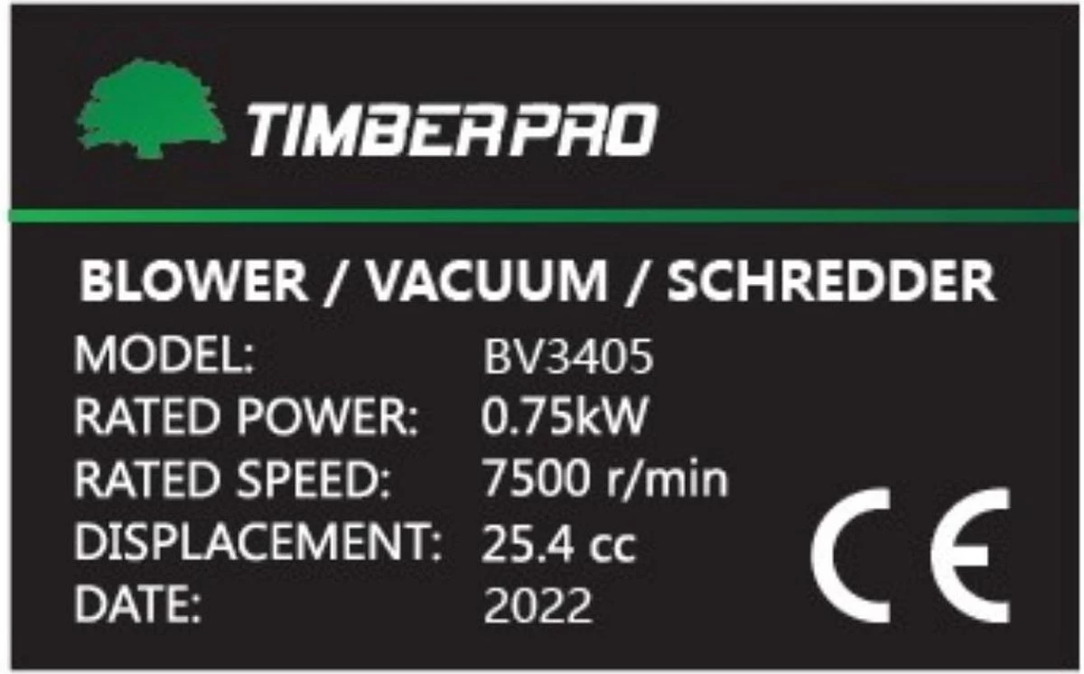 TIMBERPRO - Bladblazer - Benzine - Met Zuig En Versnipperfunctie - Blaassnelheid 225 Km/h - Opvangzak 45 L 4 TIMBERPRO - Bladblazer - Benzine - Met Zuig En Versnipperfunctie - Blaassnelheid 225 Km/h - Opvangzak 45 L - Afbeelding 4