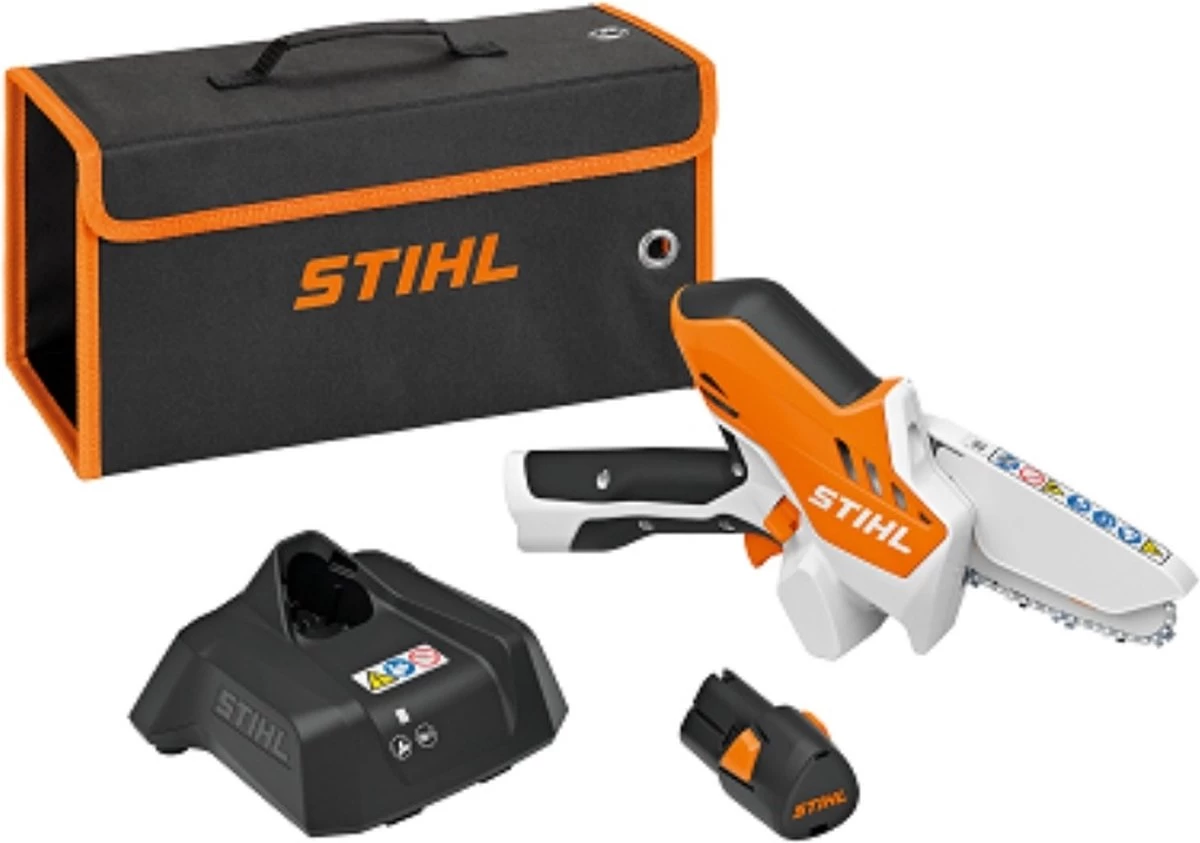 Stihl Accu Mini Kettingzaag SET - Snoeischaar - Snoeizaag - Hand Kettingzaag - Professioneel- Hovenier- Tuinman 1 Stihl Accu Mini Kettingzaag SET - Snoeischaar - Snoeizaag - Hand Kettingzaag - Professioneel- Hovenier- Tuinman