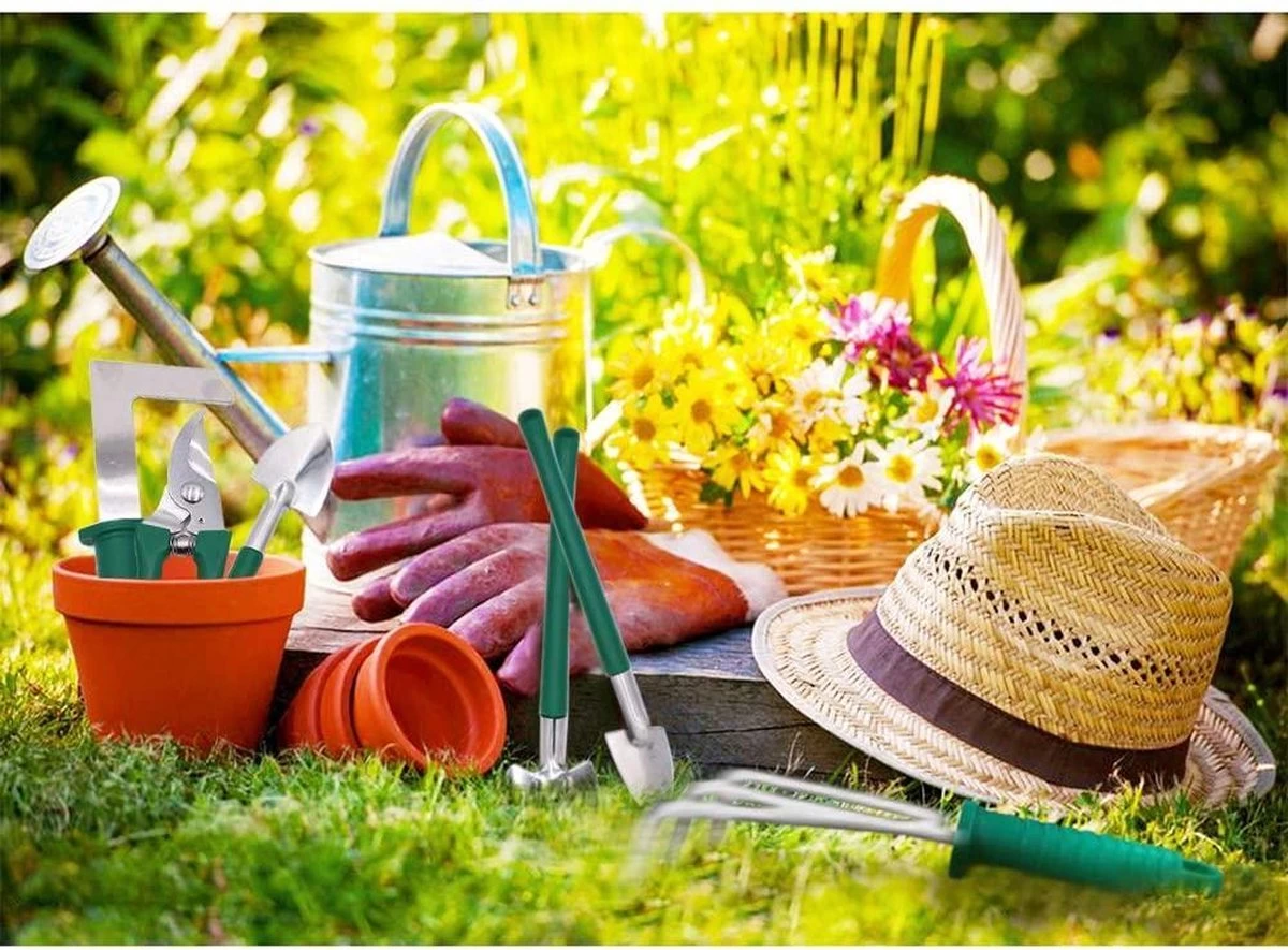 Tuingereedschap Set Tuinierset 10 Delig - Snoeischaar Tuinschaar Bloemenschaar Tuinschepje Plantenspuit Handhark 6 Tuingereedschap Set Tuinierset 10 Delig - Snoeischaar Tuinschaar Bloemenschaar Tuinschepje Plantenspuit Handhark - Afbeelding 6