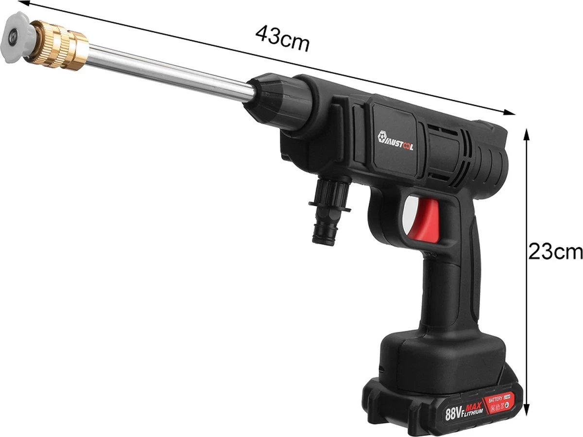 Merkloos Elektrische Accu-Hogedrukreiniger - 1.2mpa - Multifunctioneel Mondstuk - Draagbaar Oplaadbaar Snoerloos - Reinigingsspuitpistool - Met Rijke Accessoires - Voor Auto, Tuin, Terras, Raam - Zwart 8 Merkloos Elektrische Accu-Hogedrukreiniger - 1.2mpa - Multifunctioneel Mondstuk - Draagbaar Oplaadbaar Snoerloos - Reinigingsspuitpistool - Met Rijke Accessoires - Voor Auto, Tuin, Terras, Raam - Zwart - Afbeelding 8