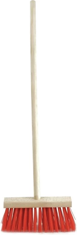 Merkloos Buiten Kinderbezem Rood Met Steel - Schoonmaakartikelen/Tuingereedschap