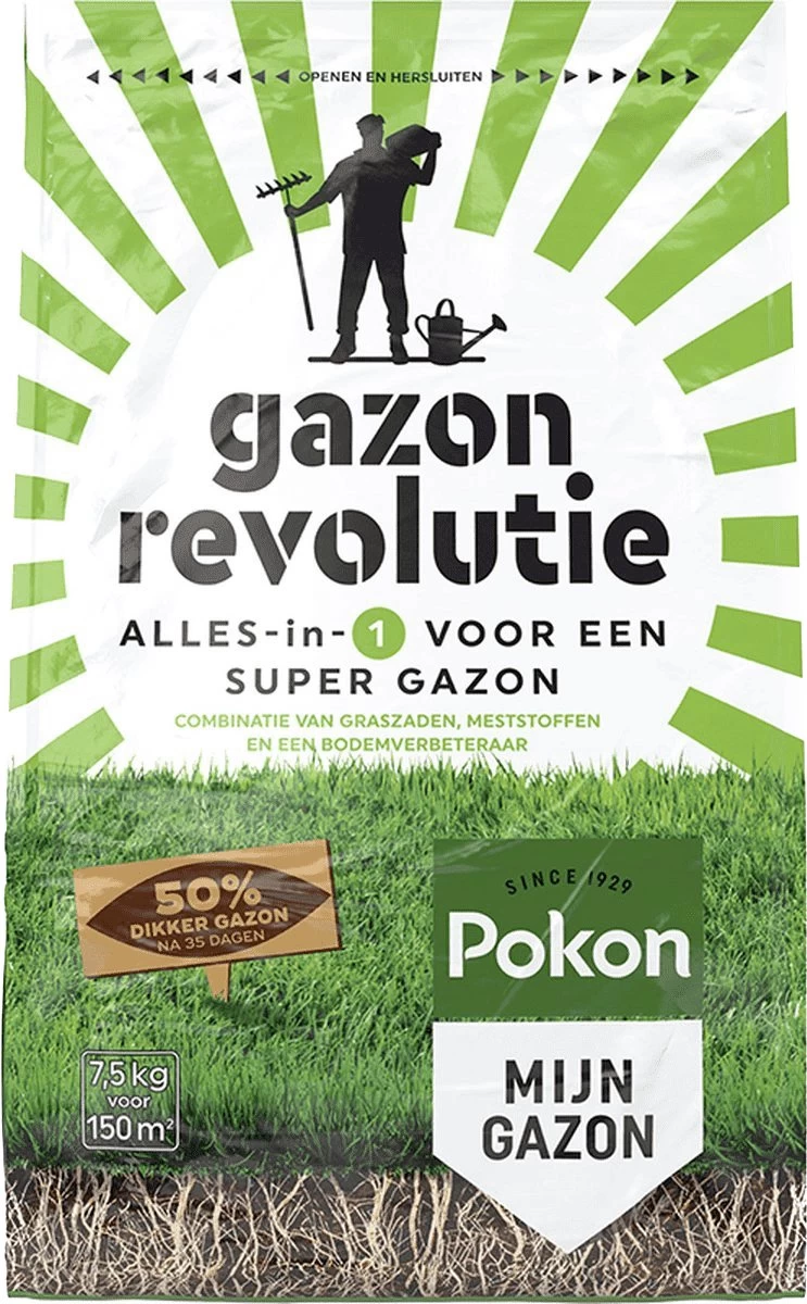 Pokon Gazon Revolutie - 4kg - Gazonmest / Graszaad / Bodemverbeteraar - Geschikt Voor 80m² - Binnen 15 Dagen Resultaat 6 Pokon Gazon Revolutie - 4kg - Gazonmest / Graszaad / Bodemverbeteraar - Geschikt Voor 80m² - Binnen 15 Dagen Resultaat - Afbeelding 6