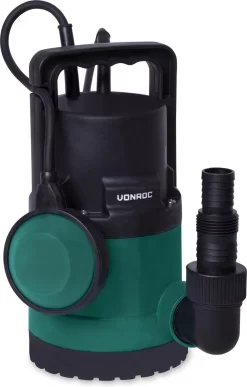 VONROC Dompelpomp/Waterpomp 300W - 6500l/h - Voor Schoon En Licht Vervuild Water - Met Vlotter