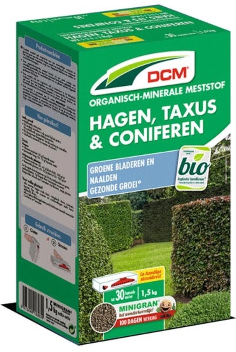 DCM Meststof Hagen, Taxus, Conifeeren (1,5 KG) 1 DCM Meststof Hagen, Taxus, Conifeeren (1,5 KG)