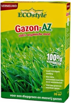 ECOstyle Gazon AZ Organische Gazonmest – Voor Diepgroen En Sterk Gazon – Geeft Tot 120 Dagen Voeding – Werkt Tegen Mos - 265 M² - 20 KG -Tuingereedschap 830x1200 2