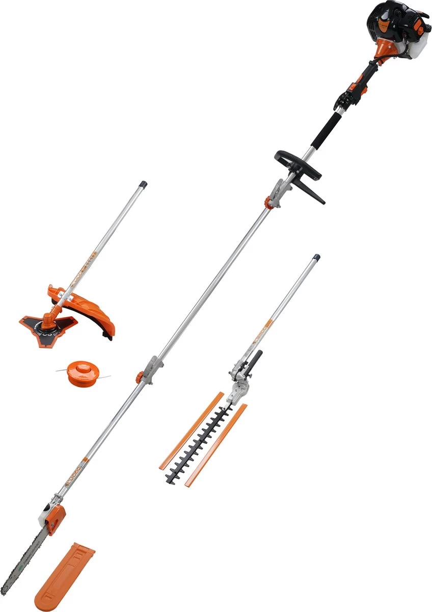 TIMBERPRO - 5-in-1 – Multitool – Benzine - Kettingzaag - Bosmaaier -Kantenmaaier - Haagschaar - Verlengstuk - 52 Cc. 11 TIMBERPRO - 5-in-1 – Multitool – Benzine - Kettingzaag - Bosmaaier -Kantenmaaier - Haagschaar - Verlengstuk - 52 Cc. - Afbeelding 11