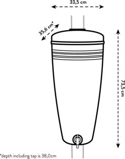 Elho Green Basics Rain Catcher 33 - Regenton Voor Balkonbuiten - Ø 33.5 X H 73.5 Cm - Grijs/Living Concrete -Tuingereedschap 951x1200